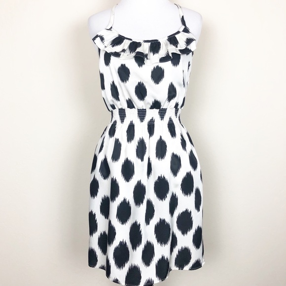 Lush Dresses & Skirts - Lush Polka Dot Ruffle Elastic Waist Dress